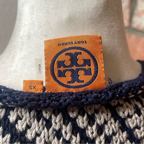 TORY BURCH Printed V-Neck Sweater XS - Picture 4 of 4